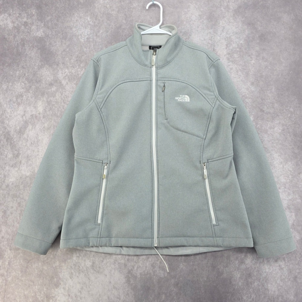 The North Face WindWall Jacket Womens XL Gray Full Zip Softshell Fleece Lined